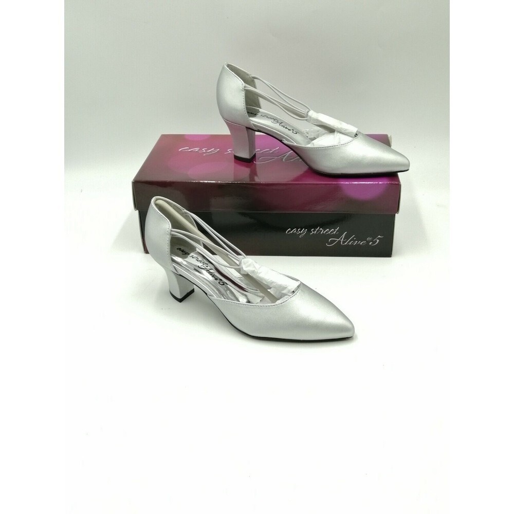 Easy Street Alive Moonlight Dress Pumps Silver Women's US 7.5W